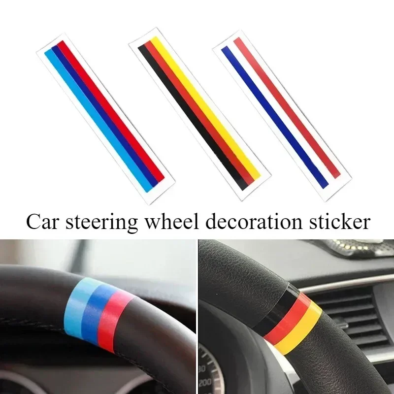 Car Accessories Usa - สติ๊กเกอร์ติดรถยนต์ตกแต่งพวงมาลัยพร้อมธงชาติเยอรมัน ฟิล์มติดพวงมาลัยพร้อมอุปกรณ์เสริมป้ายสามสีแบบกำหนดเองได้