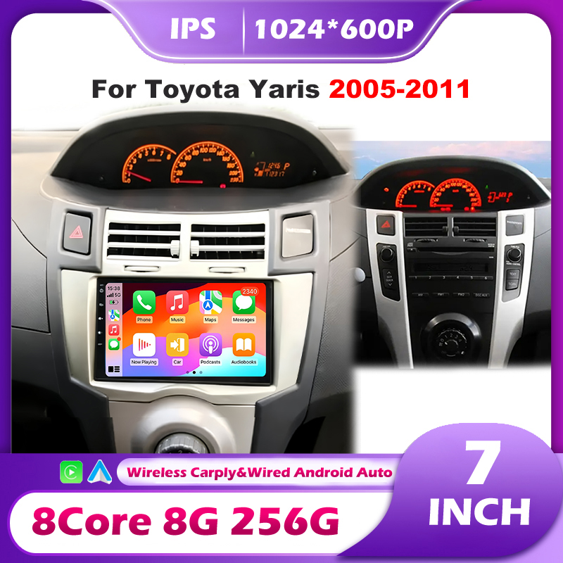 Car Accessories Online - หน้าจอ Carplay สำหรับรถยนต์ Toyota Yaris 2005-2011