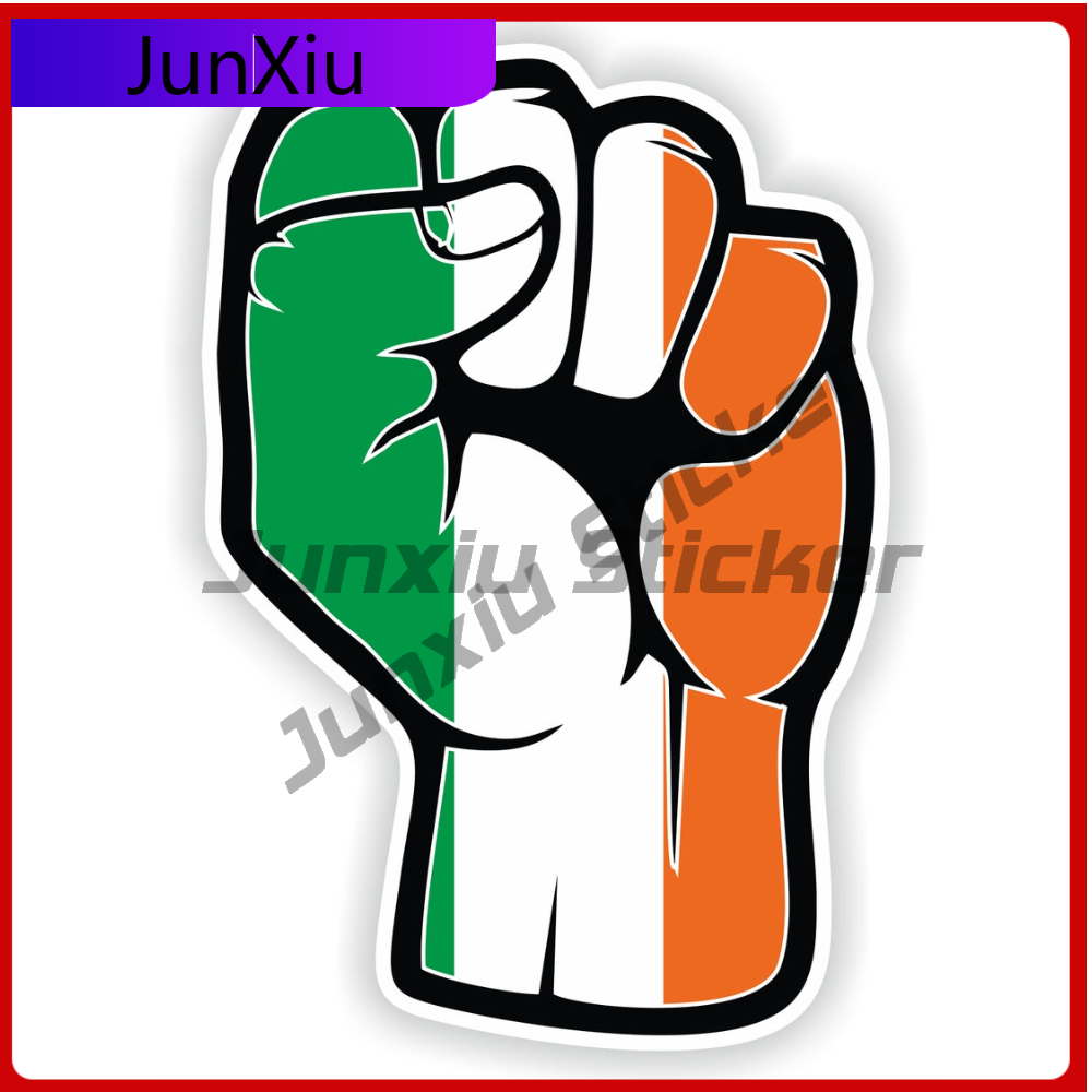 Car Accessories Ireland - สติกเกอร์ไอร์แลนด์รูปมือกำปั้น ติดทนนาน สำหรับตกแต่งกระจกรถยนต์ กันน้ำ กันแดด ของตกแต่งรถยนต์ภายนอก