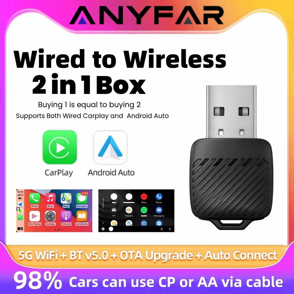 Car Accessories Usa - อะแดปเตอร์ CarPlay ไร้สาย 2026 แบบ 2-in-1