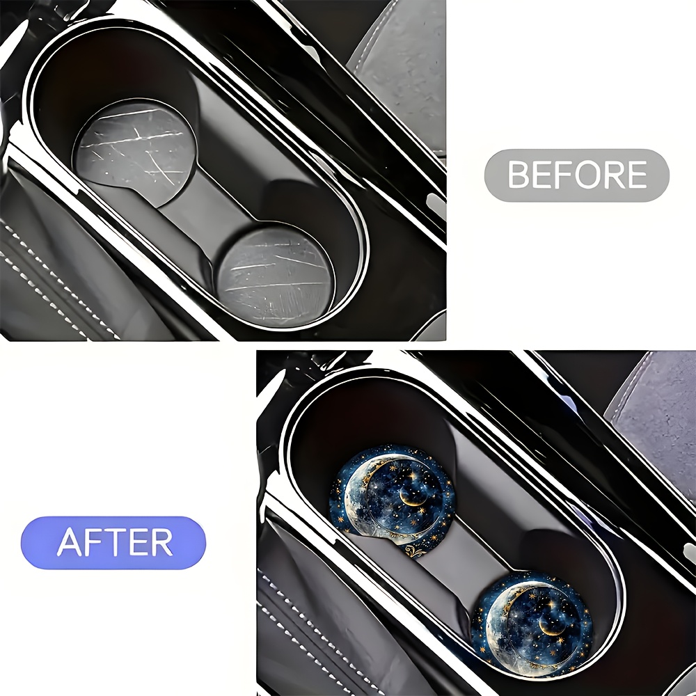 2 ชิ้น ที่รองแก้วในรถยนต์ลายดว - Car Accessories For Women บทวิจารณ์และราคา